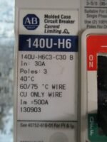 Allen Bradley 140U-H6 Molded Case Breaker 140U-H6C3-C30 Series B 30A *Tested* - Image 8