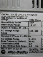 Allen Bradley 20AE2P7A0AYNNNC0 PowerFlex 70 AC Drive 2HP 600VAC *Fully Tested* - Image 8