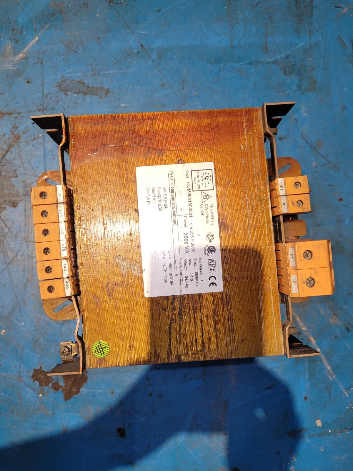Kema-Keur-Transformer-OCM0641503501-2500VA-Pri-208240440480-Sec-24v230V-157065516830 Kema Keur Transformer OCM0641503501, 2500VA, Pri. 208/240/440/480, Sec. 24v/230V - Image 1