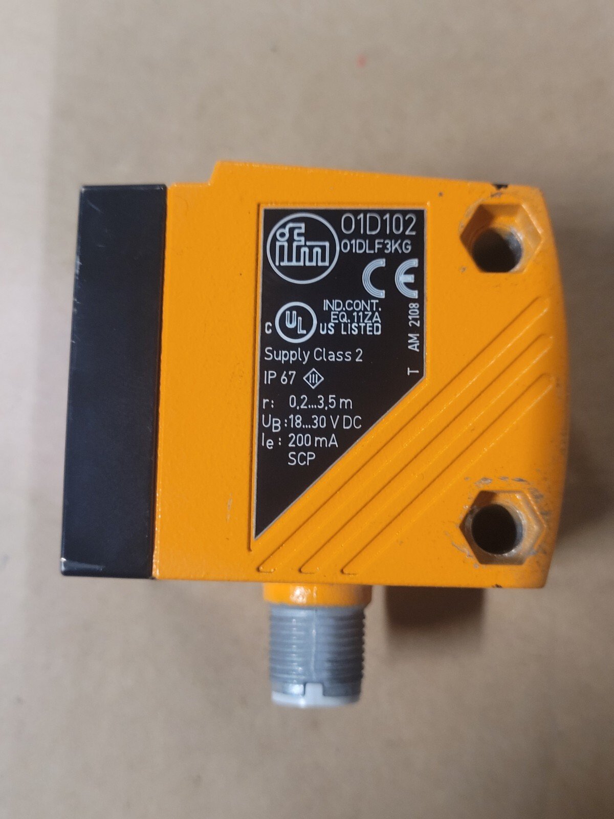 IFM-01D102-O1D102-O1DLF3KG-Photoelectric-Distance-Sensor-Class-2-M12-18-30VDC-167202859371 IFM 01D102 O1D102 O1DLF3KG Photoelectric Distance Sensor Class 2 M12 18-30VDC - Image 1