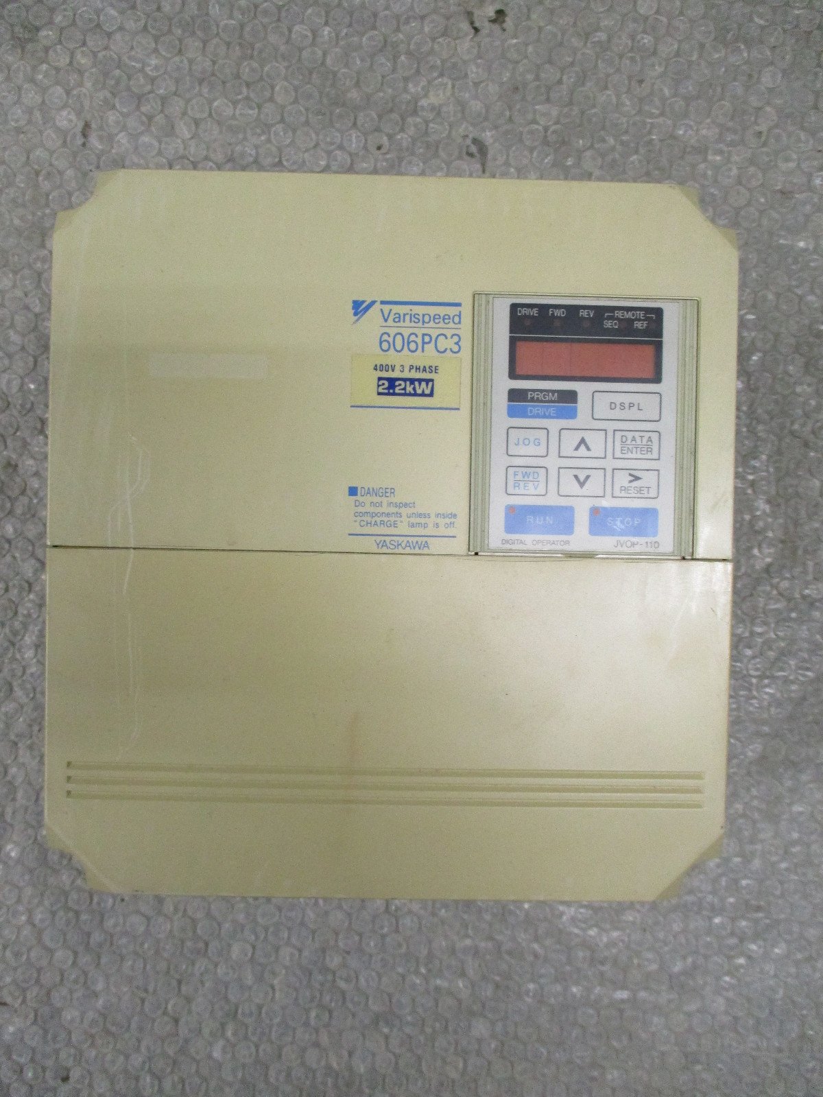 Yaskawa-CIMR-PCE42P2-AC-Drive-Varispeed-606PC3-22kW-400VAC-48A-37KVA-Tested-162709467841 Yaskawa CIMR-PCE42P2 AC Drive Varispeed 606PC3 2.2kW 400VAC 4.8A 3.7KVA *Tested - Image 1
