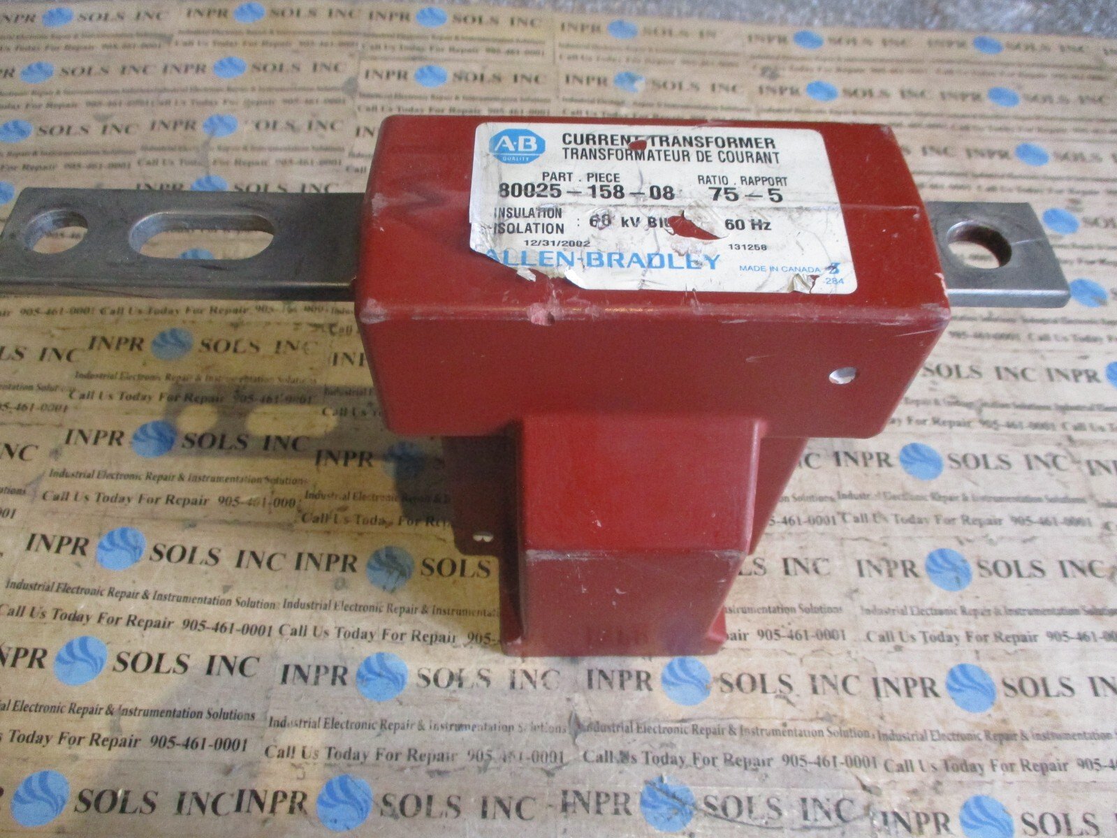 Allen-Bradley-80025-158-08-Current-Transformer-CT-Ratio-755-60kV-BIL-Tested-155116685852 Allen Bradley 80025-158-08 Current Transformer CT Ratio 75:5 60kV BIL *Tested* - Image 1