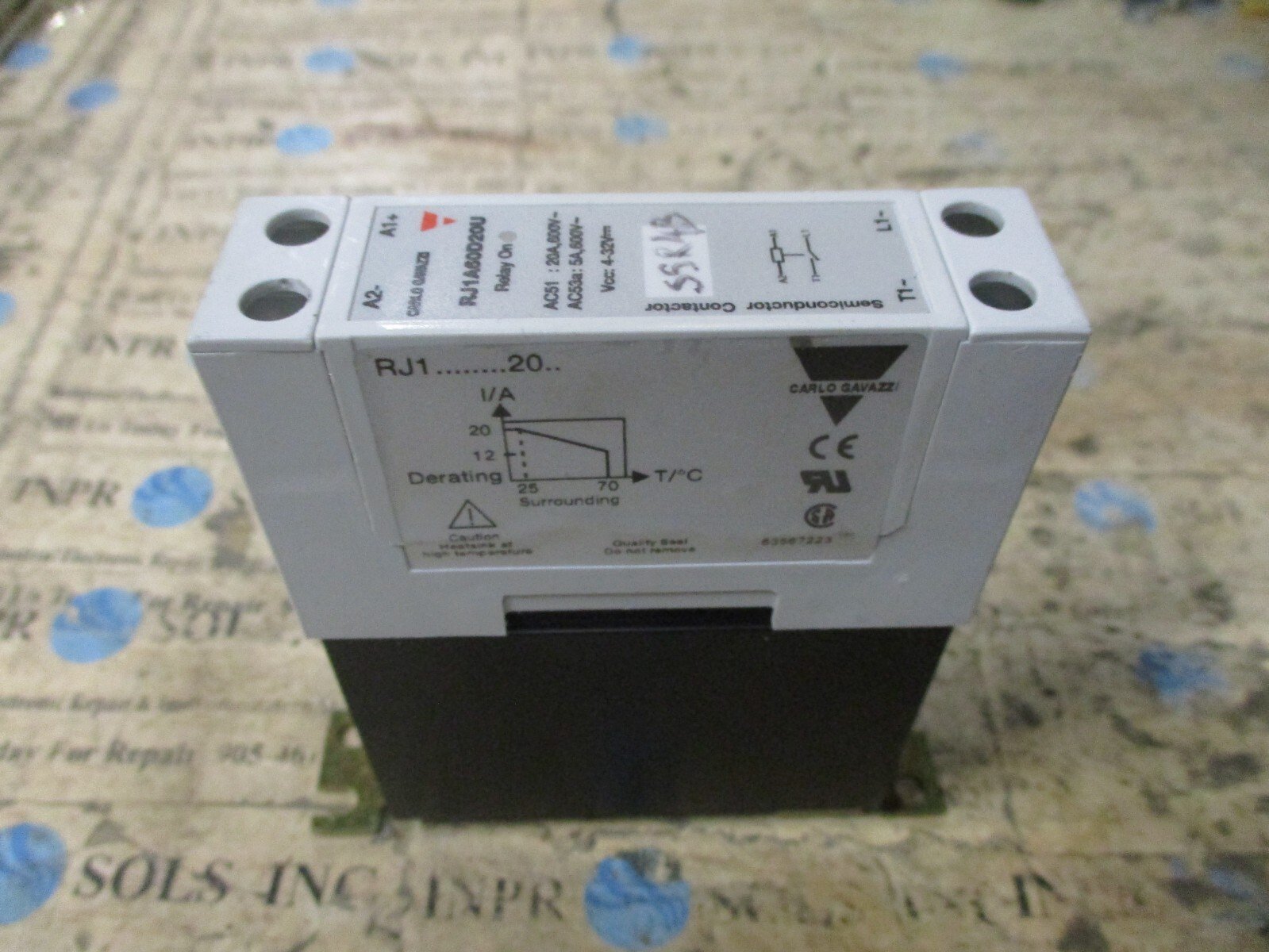 Carlo-Gavazzi-RJ1A60D20U-Semiconductor-Contactor-Relay-4-32VDC-600V-20A-Tested-156222873802 Carlo Gavazzi RJ1A60D20U Semiconductor Contactor Relay 4-32VDC 600V 20A *Tested* - Image 1