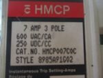 Cutler Hammer HMCP007C0C AC Circuit Breaker HMCP 7Amp 600VAC 3P 250VDC *Tested* - Image 7