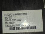 ELECTRO-CRAFT RELIANCE ELECTRIC, BRU-500, PSM-50, 9101-3000
