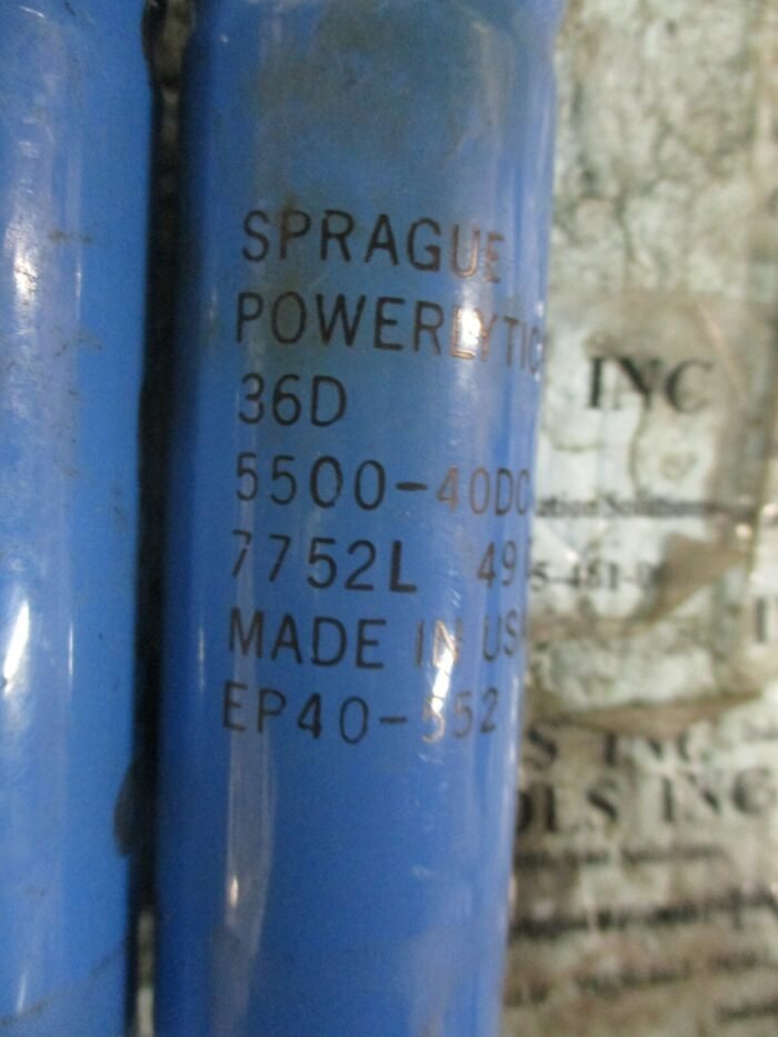 X4902 SPRAGUE 36D 5500-40DC Capacitor 7752L 4902 EP40-550 Capacitor *TESTED ...