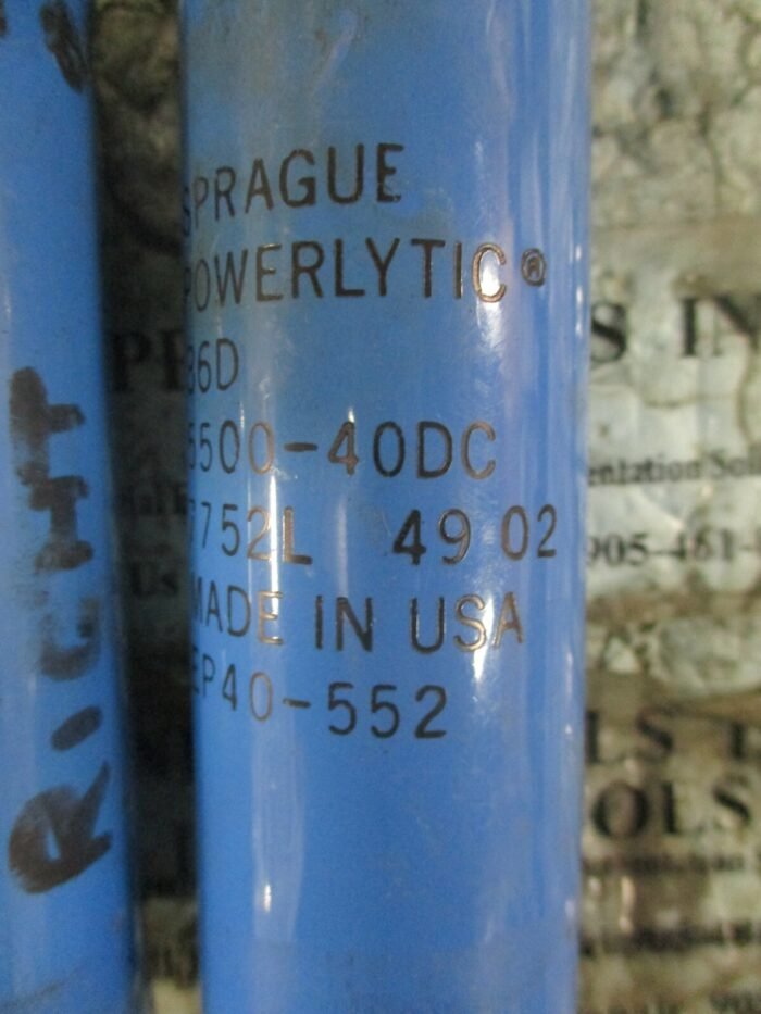 X4902 SPRAGUE 36D 5500-40DC Capacitor 7752L 4902 EP40-550 Capacitor *TESTED ...