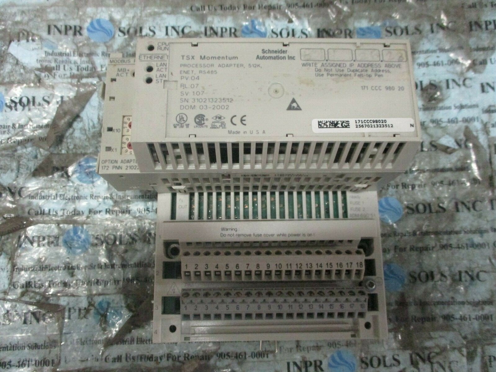 Schneider-171CCC98020-TSX-Momentum-Processor-Adapter-ENET-170ADM69051-Tested-165050490992 Schneider 171CCC98020 TSX Momentum Processor Adapter ENET 170ADM69051 *Tested* - Image 1
