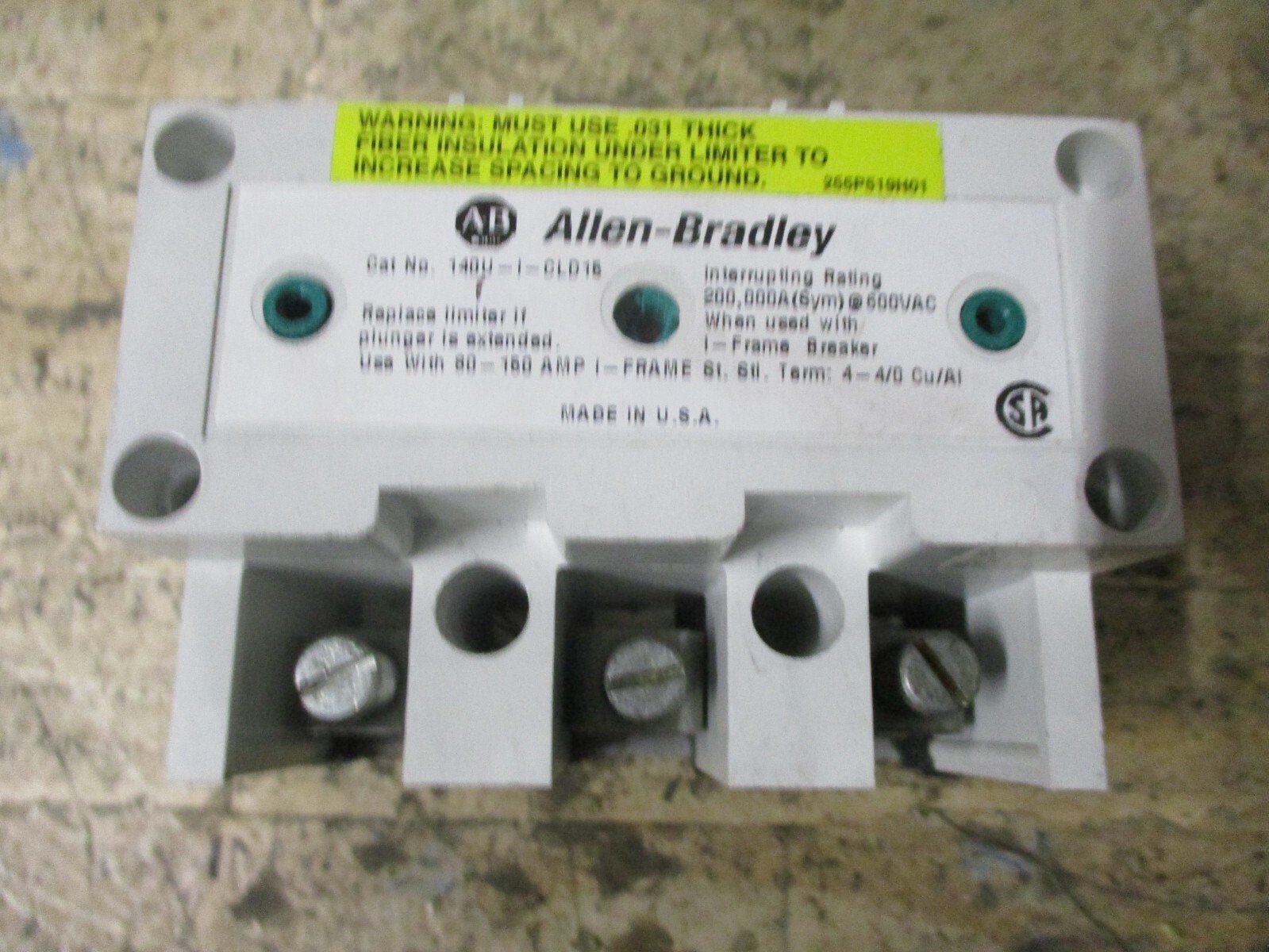 Allen-Bradley-140U-I-CLD15I-Limiter-Circuit-Breaker-Accessory-150A-600V-Tested-156769421803 Allen Bradley 140U-I-CLD15I Limiter Circuit-Breaker Accessory 150A 600V *Tested* - Image 1