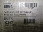 Duro DSW750SS Professional Series Well Jet Pump 11.4/5.7A 115/230VAc 3HP  *NEW* - Image 5