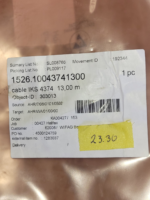 IKS4374/013 Servo Encoder Signal Feedback Cable 13M 1526.10043731300