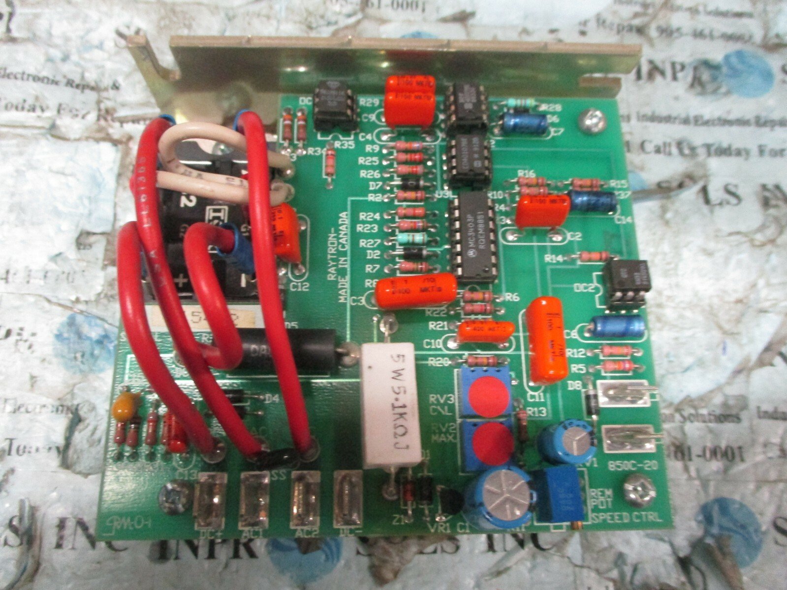 Raytron-850C-20-DC-Motor-Drive-Controller-Raytron-850C-20-Rev-1-DC-DriveTested-164031916523 Raytron 850C-20 DC Motor Drive Controller Raytron 850C-20 Rev 1 DC Drive*Tested* - Image 1