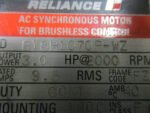 Reliance Electric B18H1070P-WZ AC synchronous Motor 3HP 2000rpm 9.5A *Tested* - Image 9