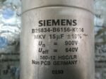 Siemens B25834-B6156-K004 Capacitor 15uF 900V 640V 560-12 HSC/LR *TESTED* - Image 6