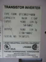 TOSHIBA VT130G2+4080 Transistor Inverter Unit 8KVA 7.5HP 460VAC 11A 3P *Tested* - Image 9