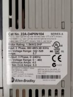 Allen Bradley 22A-D4P0N104 PowerFlex 4 AC Drive 1.5kW/2HP 400VAC Ser A*Tested* - Image 3