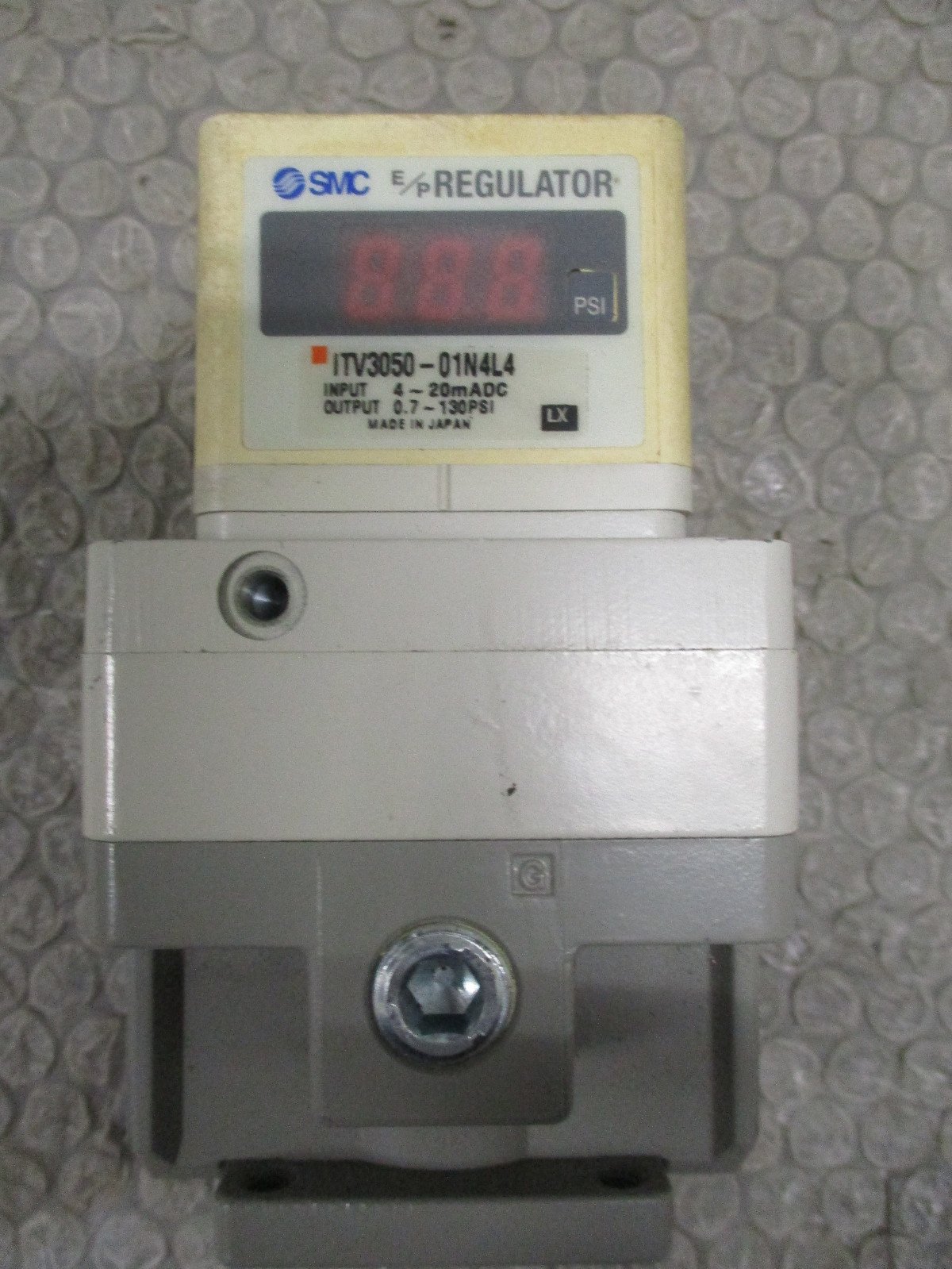 SMC-ITV3050-01N4L4-EP-Regulator-Input-420mADC-Output-07130PSI-Tested-163004537304 SMC ITV3050-01N4L4 E/P Regulator Input: 4~20mADC Output: 0.7~130PSI *Tested* - Image 1
