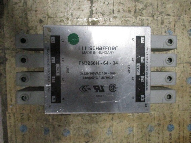 Schaffner-FN3256H-64-34-3-Phase-Neutral-EMI-Filter-64A-520VAC-4-Wire-Tested-168277254174 Schaffner FN3256H-64-34 3-Phase + Neutral EMI Filter 64A 520VAC 4-Wire *Tested* - Image 1