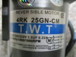 Tung Way 4RK 25GN-CM Reversible Motor 25W 200/220VAC 0.22A 1.5uF *Tested* - Image 6
