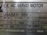 Yaskawa USAGED-20VML11 AC Servo Motor 1.8kW 19A 11.5Nm 1500rpm 200V *Tested* - Image 7