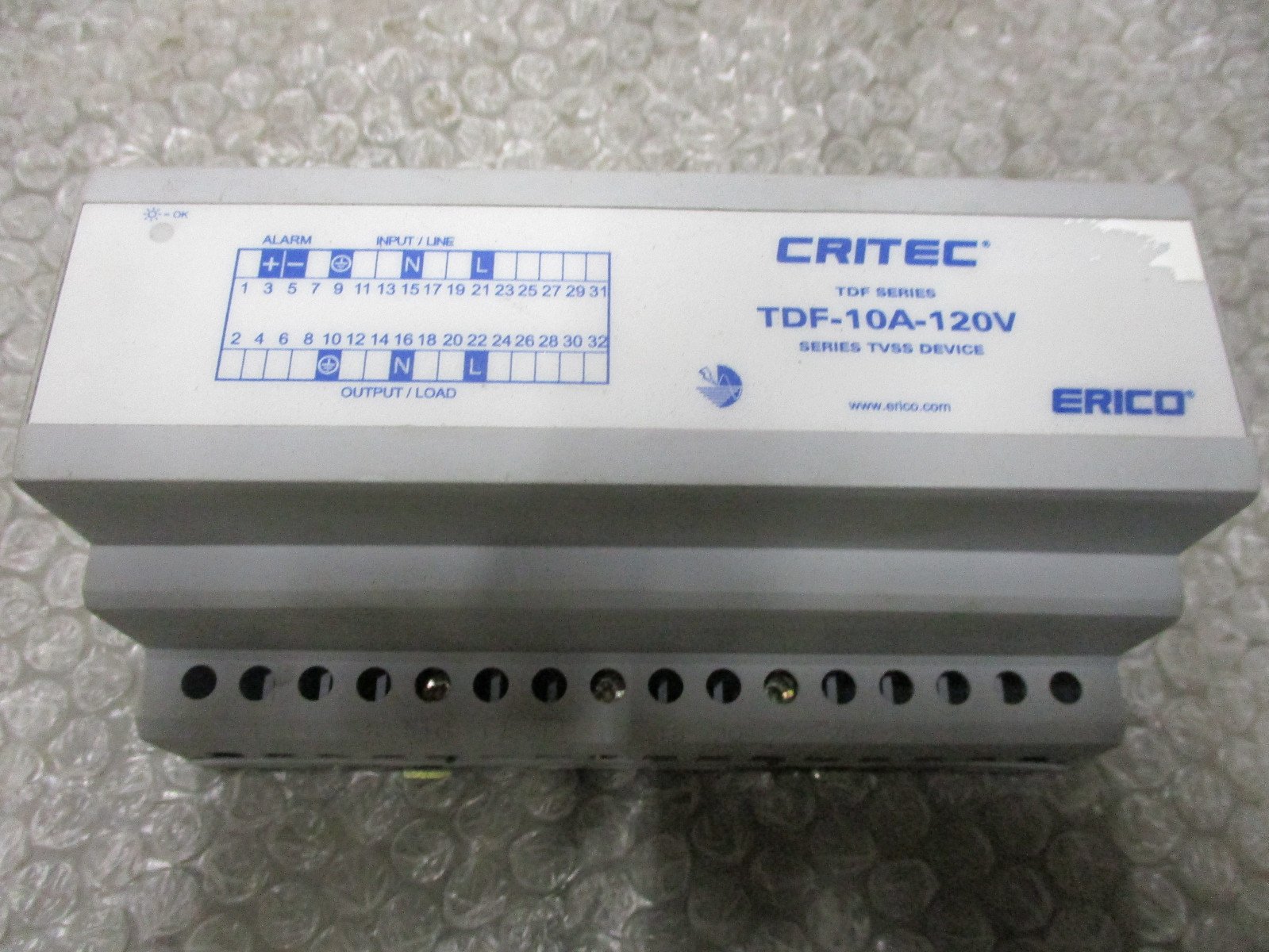 Erico-Critec-TDF-10A-120V-TDF-Series-TVSS-device-Module-ERICO-120VAC-Tested-163390857285 Erico Critec TDF-10A-120V TDF Series TVSS device Module ERICO 120VAC *Tested* - Image 1