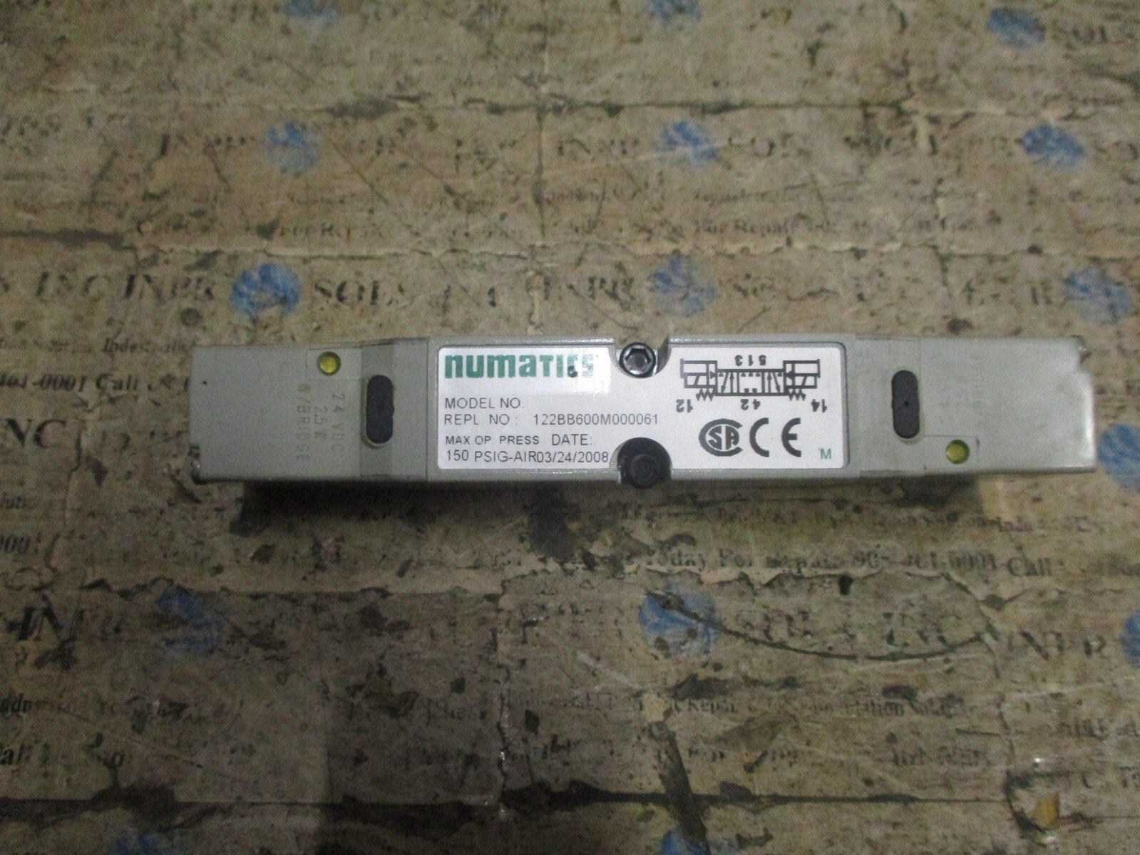 Numatics-122BB600M000061-Pneumatic-Solenoid-3-Position-24VDC-150PSIG-Tested-155802283095 Numatics 122BB600M000061 Pneumatic Solenoid 3 Position 24VDC 150PSIG *Tested* - Image 1