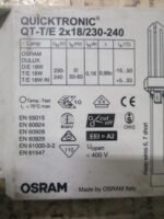 OSRAM QT-T/E 2x18/230-240 QUICKTRONIC Light Controller 230-240VAC *Tested* - Image 6