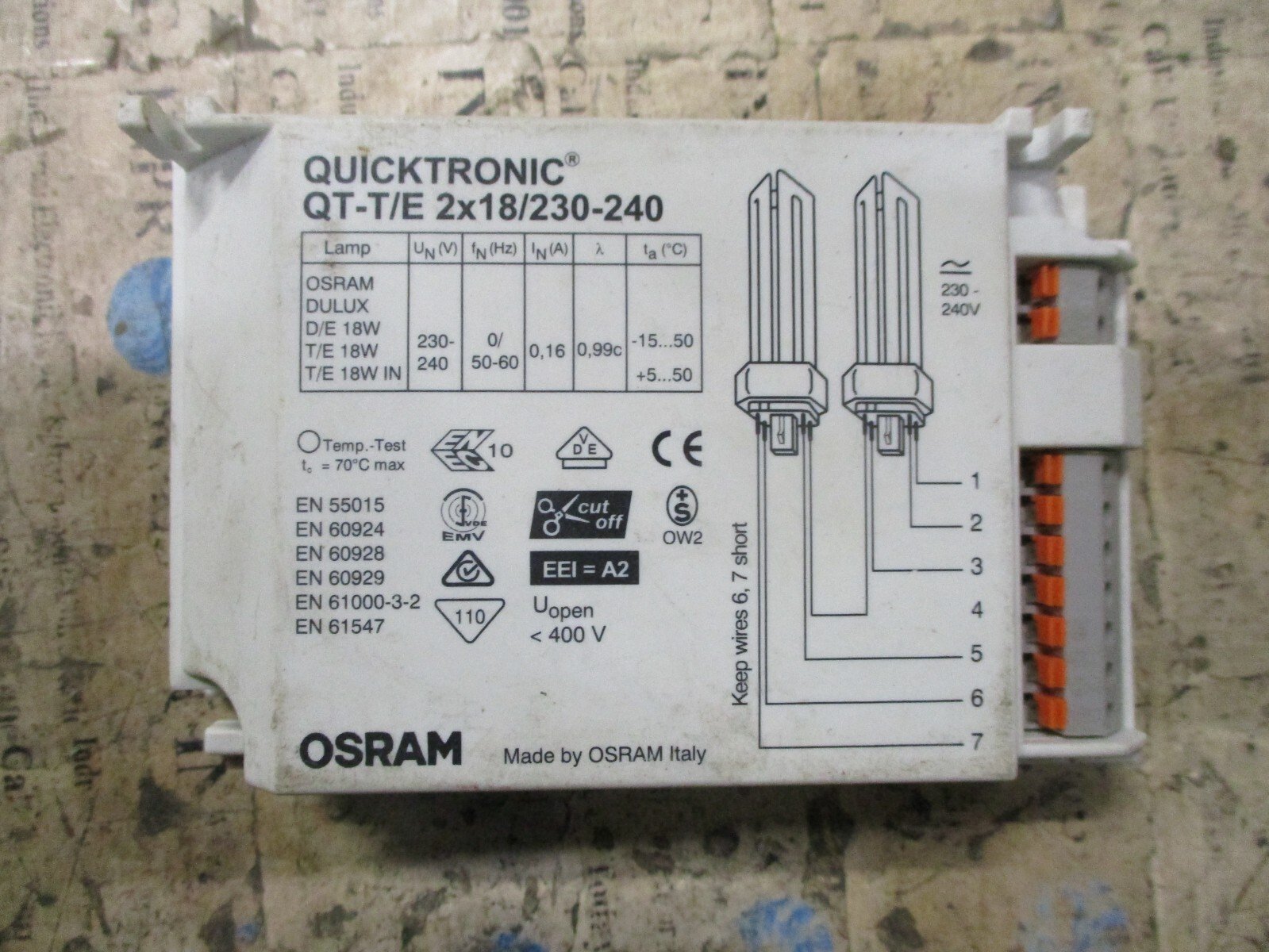 OSRAM-QT-TE-2x18230-240-QUICKTRONIC-Light-Controller-230-240VAC-Tested-156224258915 OSRAM QT-T/E 2x18/230-240 QUICKTRONIC Light Controller 230-240VAC *Tested* - Image 1