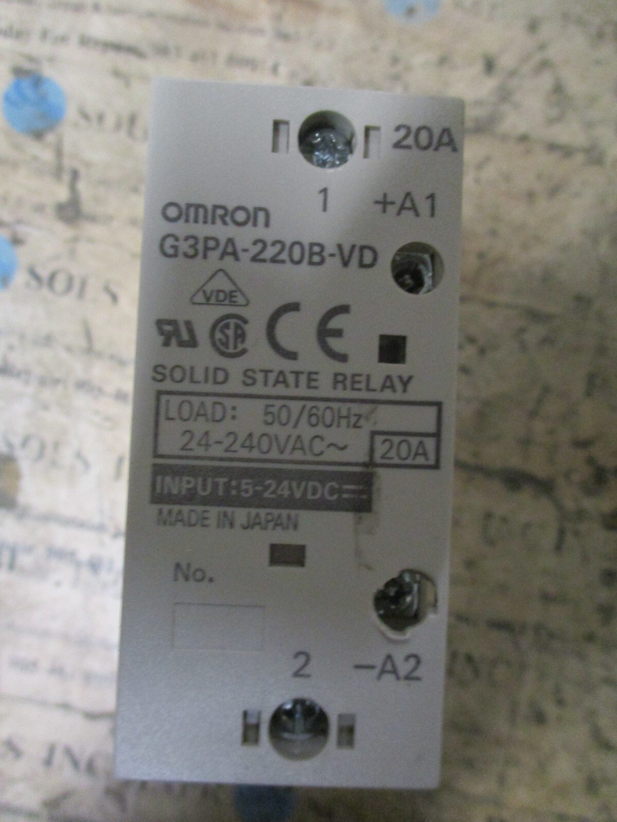 Omron-G3PA-220B-VD-Solid-State-Relay-Module-24-240VAC-20A-G3PA-220B-VD-Tested-156222878015 Omron G3PA-220B-VD Solid State Relay Module 24-240VAC 20A G3PA-220B-VD *Tested* - Image 1