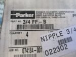 Parker 3/4 FF-B Pipe Nipple Adapter Quantity 4 Nipple 3/4 3/4FF-B *NEW* - Image 6