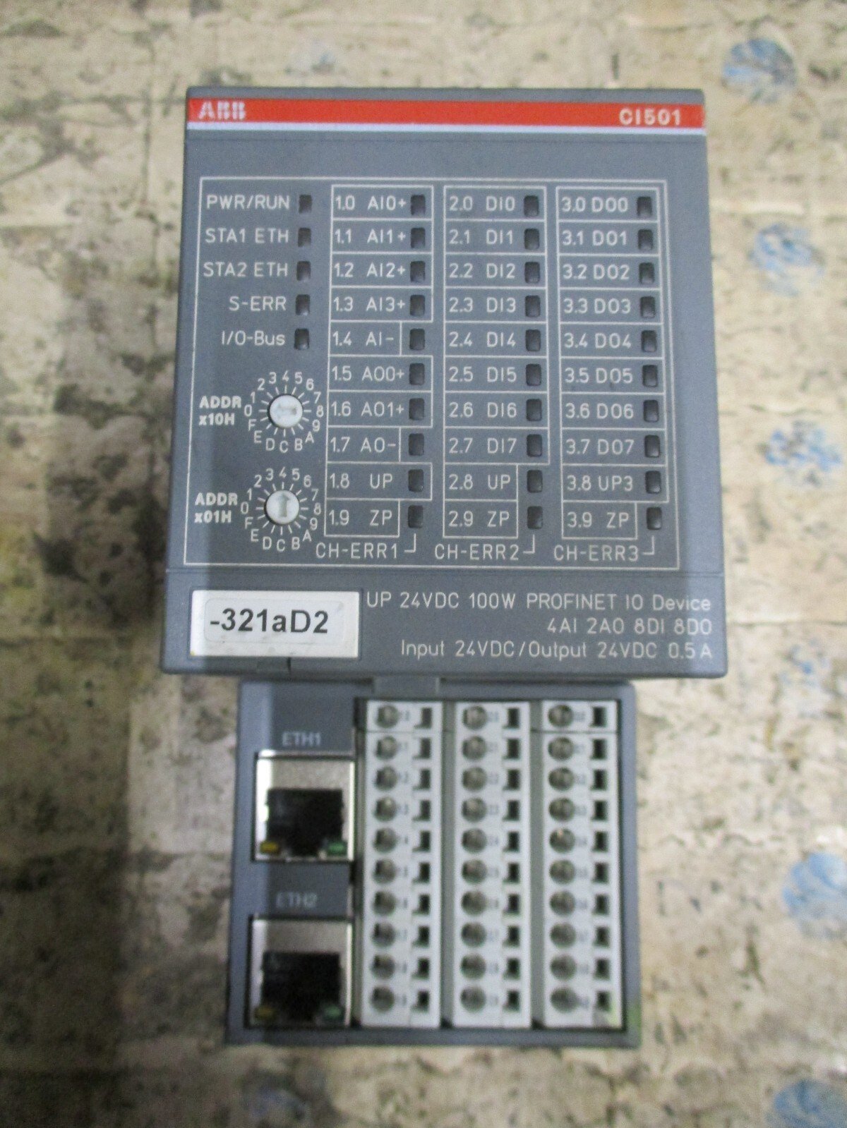 ABB-CI501-PNIO-C2-1SAP220600R0001-Profinet-Bus-Unit-DI8DO4AI2AO-24VDCTested-167500499196 ABB CI501-PNIO C2 1SAP220600R0001 Profinet Bus Unit DI/8DO/4AI/2AO 24VDC*Tested* - Image 1