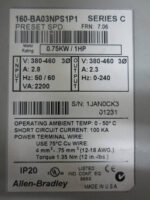 Allen Bradley 160-BA03NPS1P1 AC Drive Ser C 0.75kW/1HP 460VAC FRN 7.06 *Tested - Image 5
