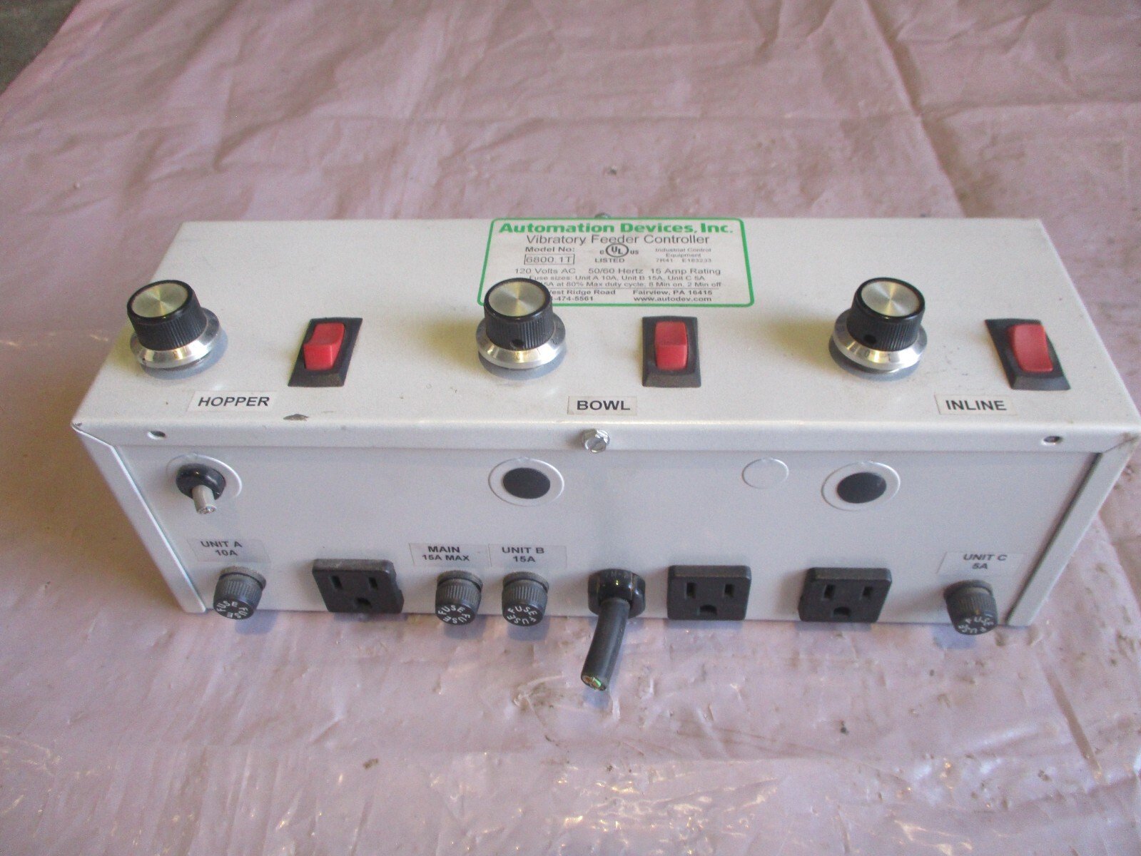 Automation-Devices-68001T-Vibratory-Feeder-Controller-120VAC-15A-Tested-156329981886 Automation Devices 6800.1T Vibratory Feeder Controller 120VAC 15A *Tested* - Image 1