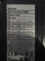 Schneider ATV312HU75N4 Altivar AC Drive 7.5kW 10HP 380-500VAC 17A V5.1 *Tested* - Image 7