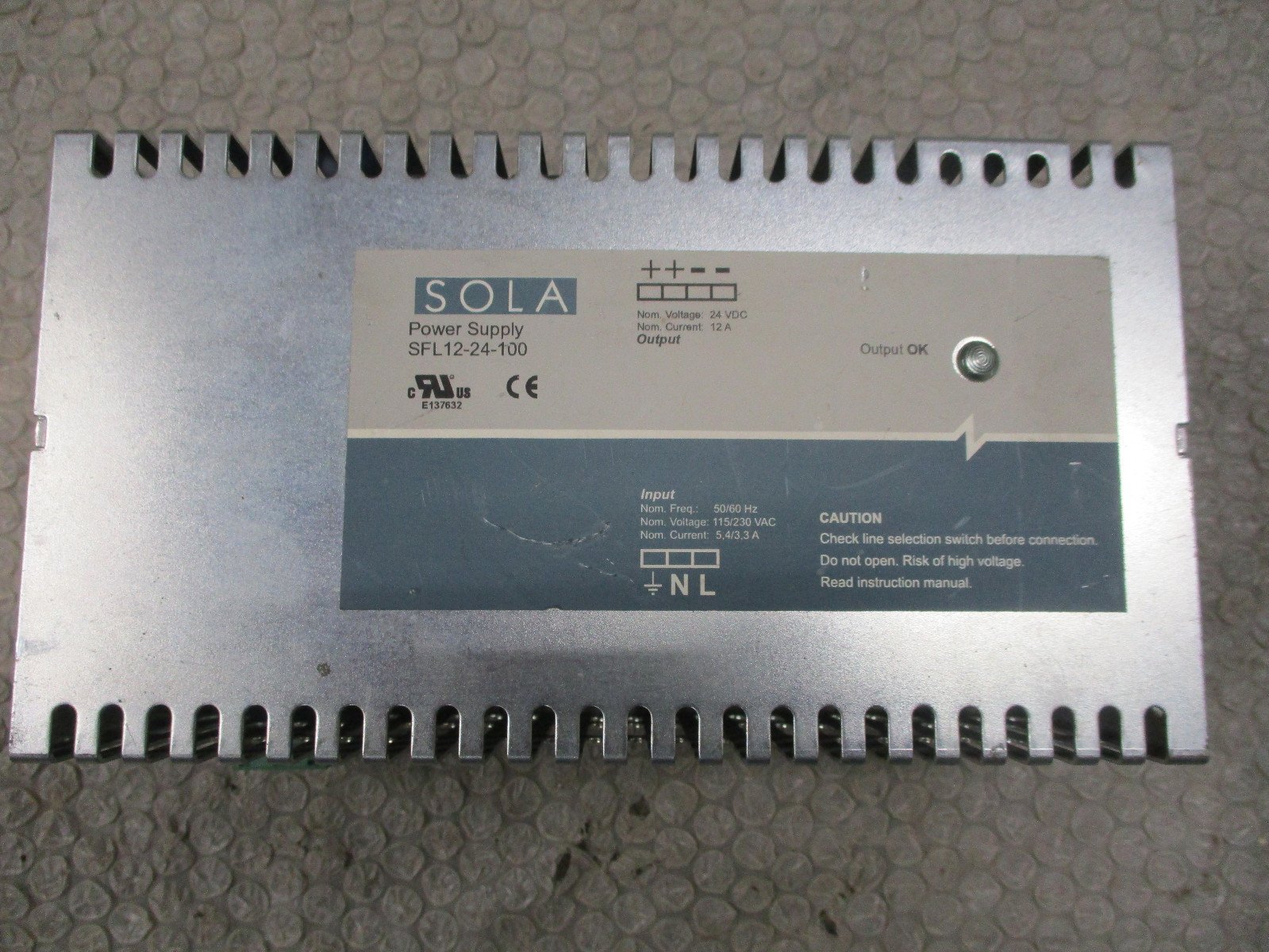 Sola-SFL12-24-100-DC-Power-Supply-Output-24VDC-12Amps-Input-115230VAC-Tested-162966315516 Sola SFL12-24-100 DC Power Supply Output 24VDC 12Amps Input: 115/230VAC *Tested* - Image 1