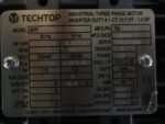 Techtop MTP-63B6D Industrial 3P Motor 0.18HP/0.12kW 1050RPM 230/460VAC*NEW* - Image 5