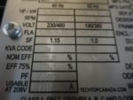 Techtop MTP-63B6D Industrial 3P Motor 0.18HP/0.12kW 1050RPM 230/460VAC*NEW* - Image 7