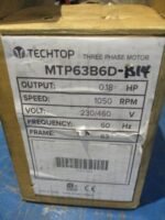 Techtop MTP-63B6D Industrial 3P Motor 0.18HP/0.12kW 1050RPM 230/460VAC*NEW* - Image 10