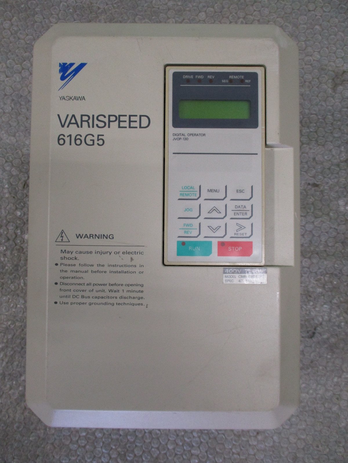 Yaskawa-CIMR-G5E47P5-Varispeed-616G5-AC-Drive-400VAC-75kW-Spec-47P51B-Tested-162701484326 Yaskawa CIMR-G5E47P5 Varispeed 616G5 AC Drive 400VAC 7.5kW Spec. 47P51B *Tested* - Image 1