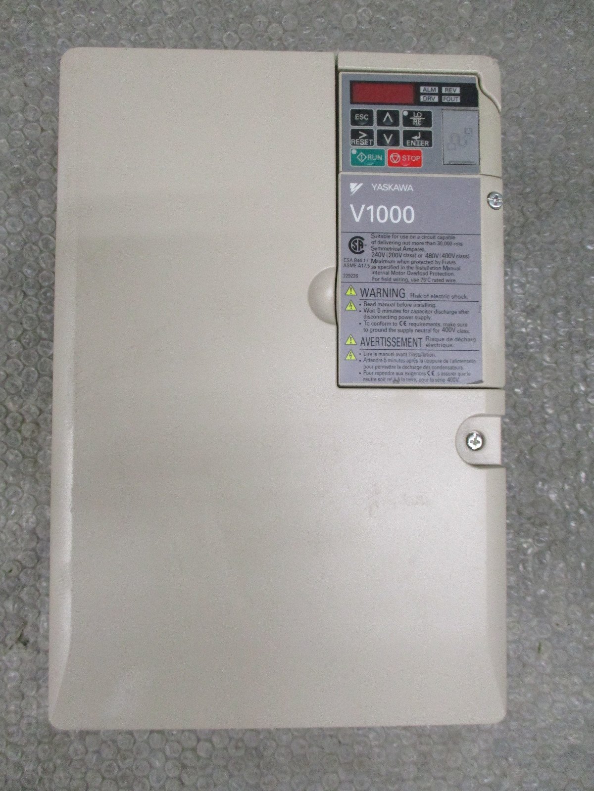 Yaskawa-CIMR-VU4A0038FAA-V1000-AC-Drive-20HP25HP-380-480VAC-38Amp-Rev-A-Tested-165642791276 Yaskawa CIMR-VU4A0038FAA V1000 AC Drive 20HP/25HP 380-480VAC 38Amp Rev A *Tested - Image 1