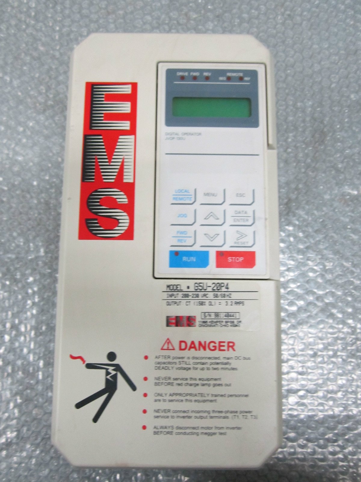 Yaskawa-EMS-CIMR-G5U20P4-AC-Drive-230VAC-32A-Spec-20P41AU-Fully-Tested-161420655656 Yaskawa EMS CIMR-G5U20P4 AC Drive 230VAC 3.2A Spec 20P41AU *Fully Tested* - Image 1