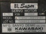AC Servo Motor Kawasaki BL Super 27BM013HBT01R1 0.35Kw - Image 3