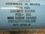 Aero M CGS332T500X5L3PD Capacitor Type CGS 3300MFD 500VDC 677-9734-A *TESTED* - Image 6