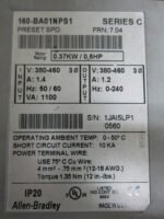 Allen Bradley 160-BA01NPS1 AC Drive Ser C 0.37kW/0.5HP 460VAC FRN 7.04 *Tested - Image 5