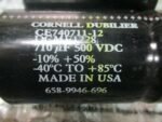 CORNELL DUBILIER CE740711-12 DCME1228 710uF 500VDC *TESTED LOT OF 2* - Image 8