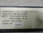 Component Type Custom Rectifier SOLA 86-24-310 DC Power Supply 24DC 10A *Tested* - Image 7