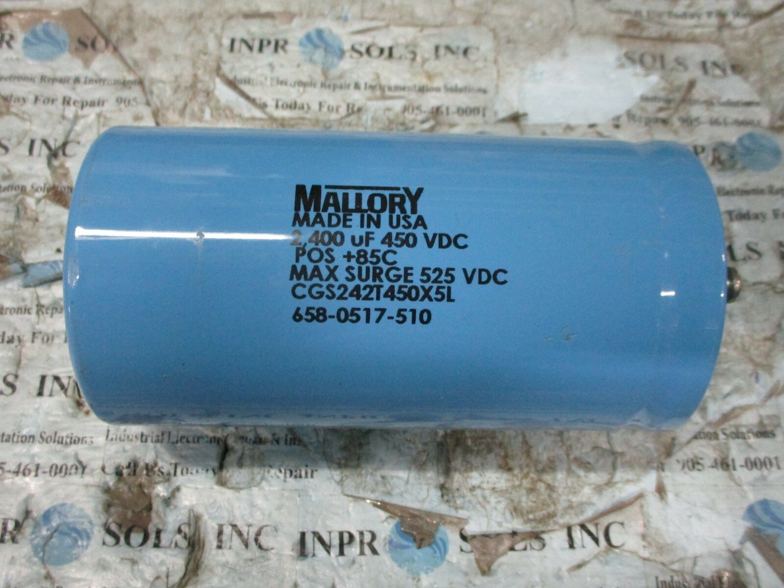 Mallory-CGS242T450X5L-Capacitor-2400uF-450VDC-Surge-525VDC-658-0517-510-Tested-153697194887 Mallory CGS242T450X5L Capacitor 2400uF 450VDC Surge 525VDC 658-0517-510 *Tested* - Image 1
