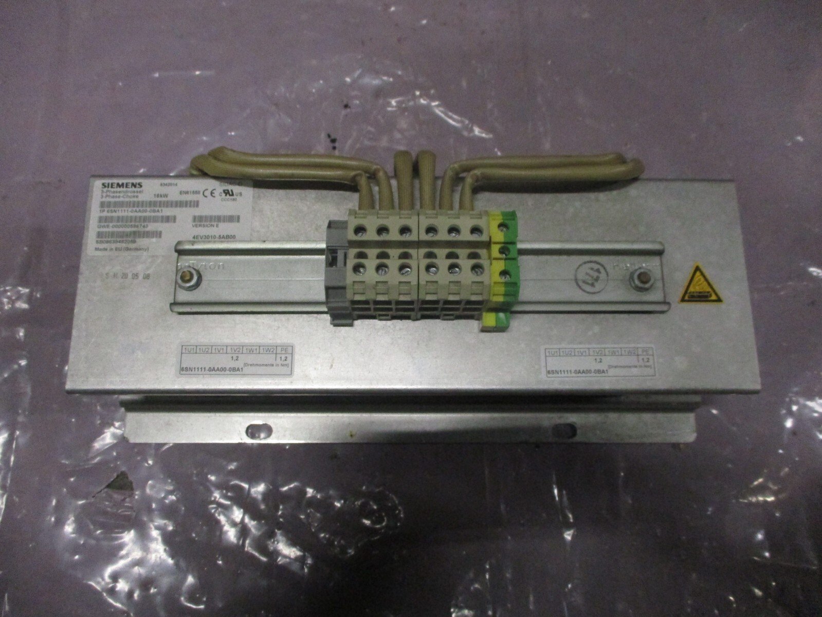 Siemens-6SN1111-0AA00-0BA1-3-Phase-Choke-16kW-Version-E-4EV3010-5AB00-Tested-166650123317 Siemens 6SN1111-0AA00-0BA1 3-Phase Choke 16kW Version E 4EV3010-5AB00 *Tested* - Image 1