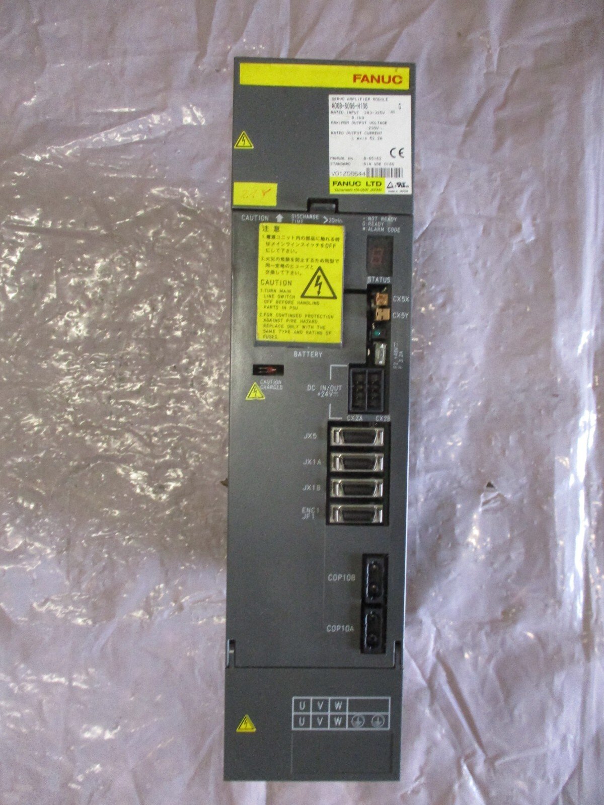 Fanuc-A06B-6096-H106-Servo-Amplifier-Module-283-325VAC-91kW-522A-Ser-G-Parts-166794163678 Fanuc A06B-6096-H106 Servo Amplifier Module 283-325VAC 9.1kW 52.2A Ser G *Parts* - Image 1