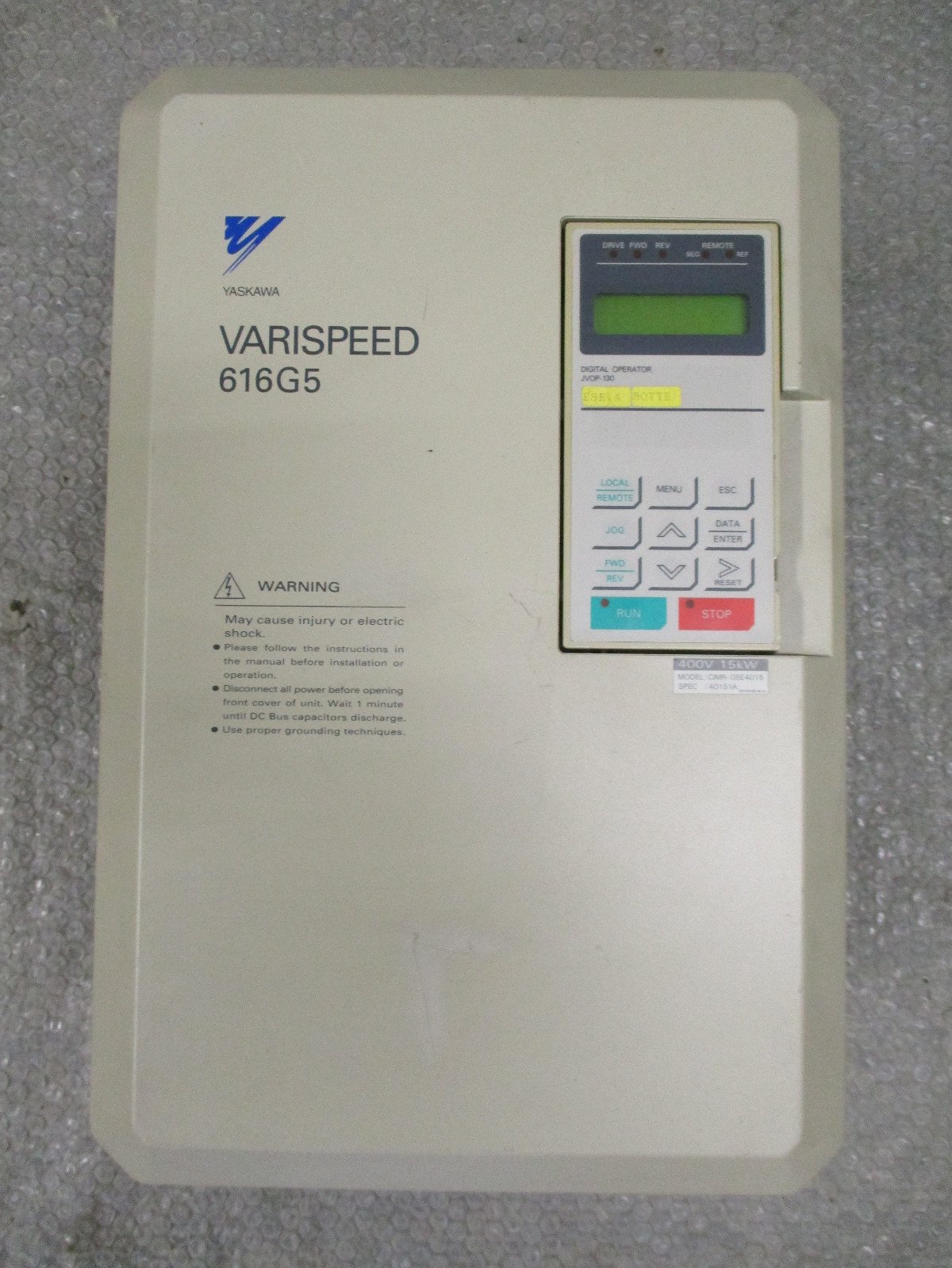 Yaskawa-CIMR-G5E4015-Varispeed-616G5-AC-Drive-26kVA-380-460VAC-34A-Full-Tested-162603782378 Yaskawa CIMR-G5E4015 Varispeed 616G5 AC Drive 26kVA 380-460VAC 34A *Full Tested* - Image 1